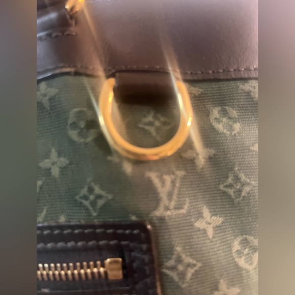 $1,280 LOUIS VUITTON Mini Lin “Lucille” GM Tote Bag, Green Canvas/Brown Leather - Picture 5 of 17